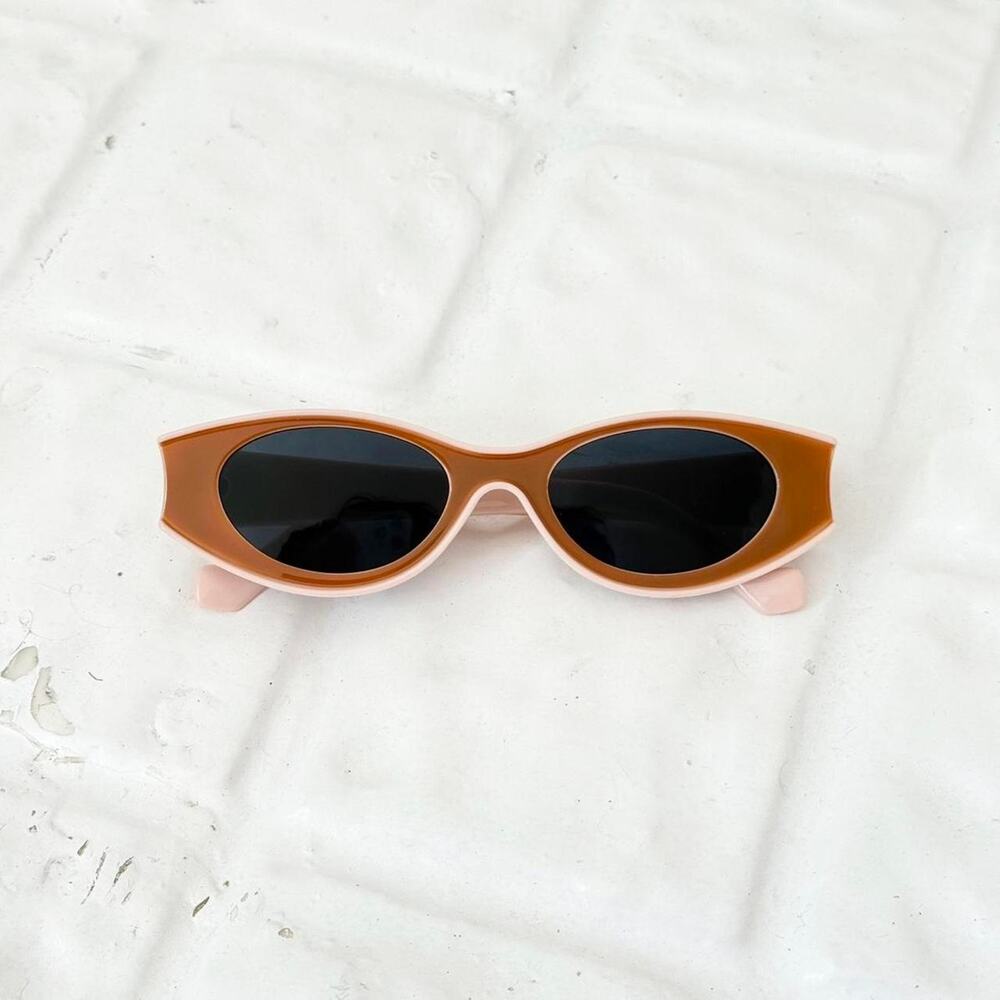 brown and pink oval slim sunglasses - Picture 5 of 5